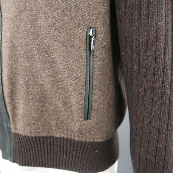 TORRAS Chest Size 42 Brown Mixed Materials Wool Zip Up Jacket - Picture 3 of 9